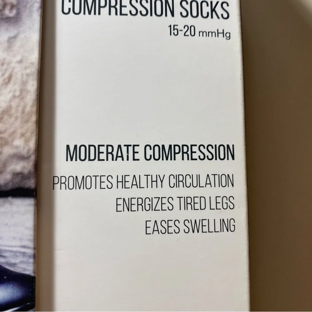 Touch Ladies' Fashionable Knee High Black Compression Socks #1062BL-Medium NWT